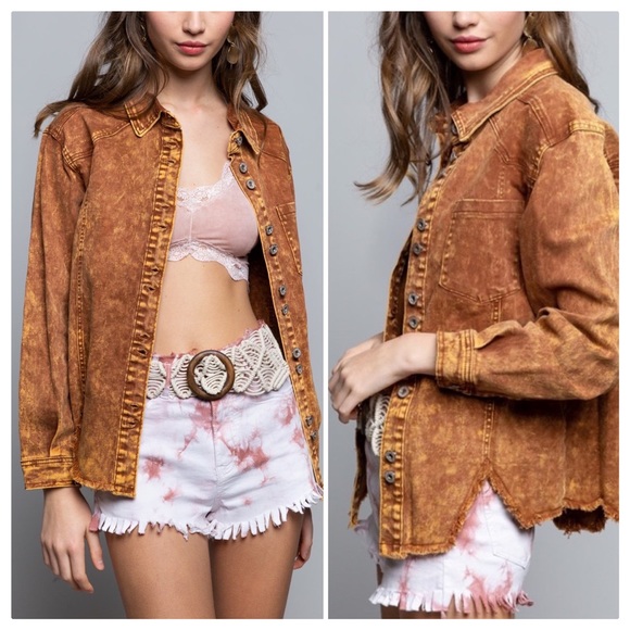 POL Vintage Wash Denim Twill Jacket - Picture 11 of 14